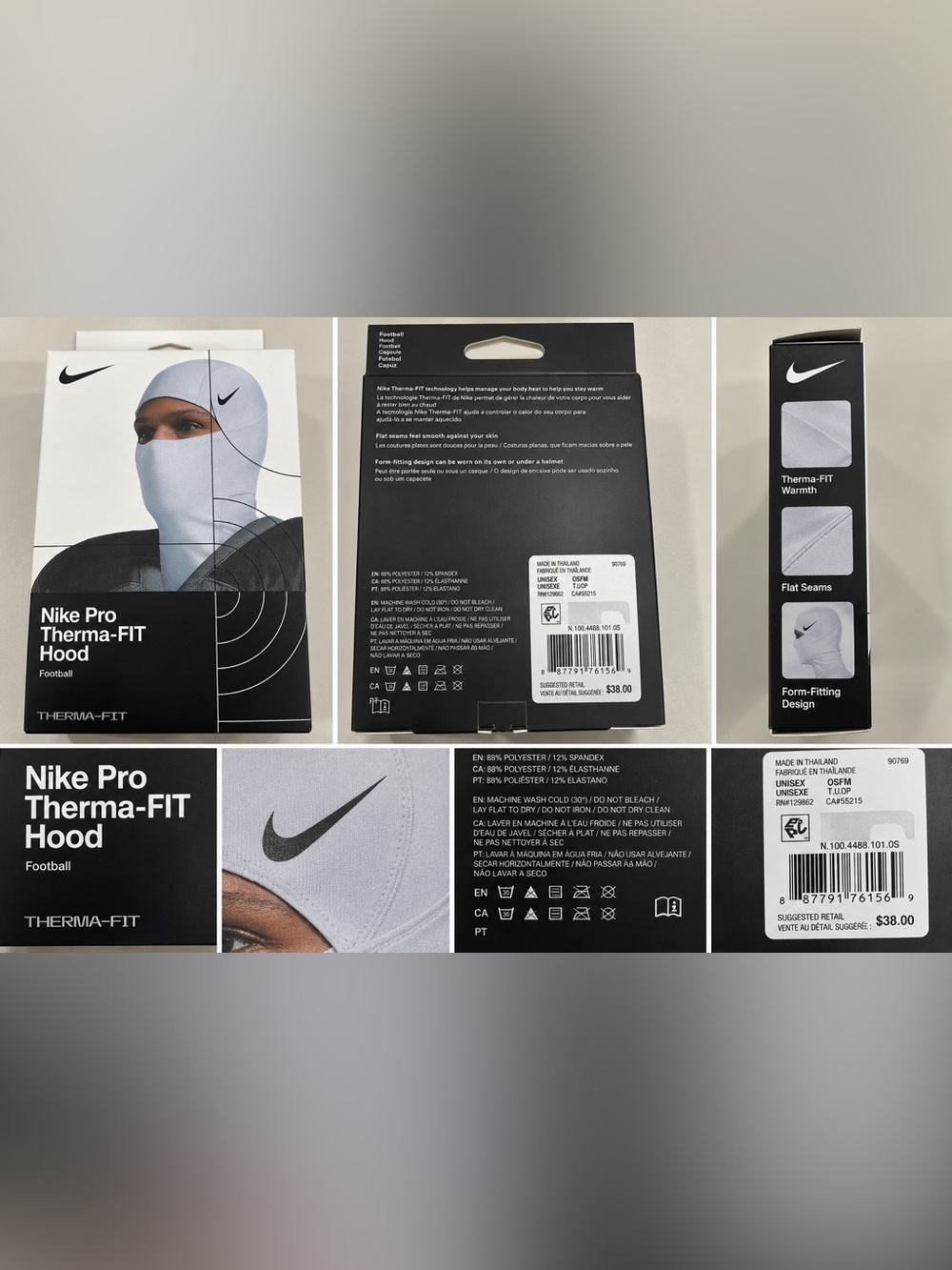 Nike Pro Therma-FIT Football Hood Grey Balaclava N.100.4488.101.OS OSFM NEW